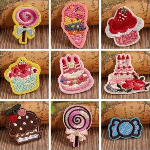 Cute Embroidered Patches iron on small cake patch for Clothing baby patch cartoon embroidery sticker DIY Motif jeans Accessories