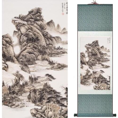 Old fashion painting landscape art painting Chinese traditional art painting China ink painting20190813010