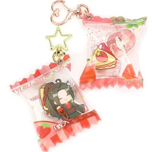 Vograce 2020 new styles shaker candy keychain candy charm clear acrylic crafts