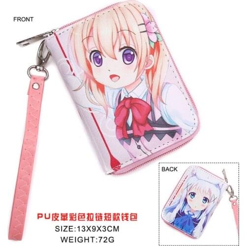 Japanese Anime Is The Order A Rabbit Hoto Kokoa PU Short Wallet Kafuu Chino Coin Purse