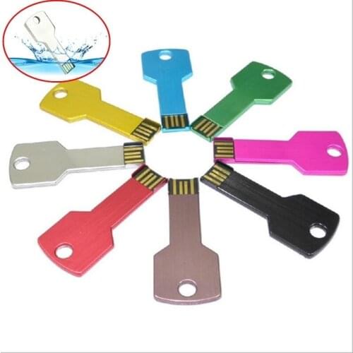 Colorful Metal Keychain Shape U Disk Waterproof Key U Disk Personality Creative USB Thumb Memory Stick Color Random