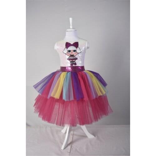 Girl Children Fuchsia Sequins Embroidered CONFIDENTIAL Dress