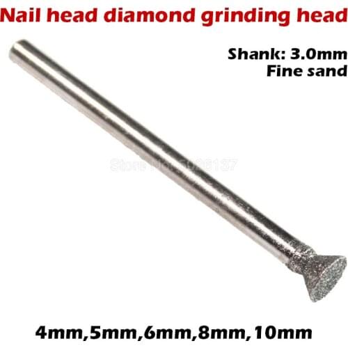 1Pcs 120 Grit Fine Sand Cylinder Diamond Grinding Head Mounted Points Polishing Bits Length Shank Granite Wheel Rotary Tool