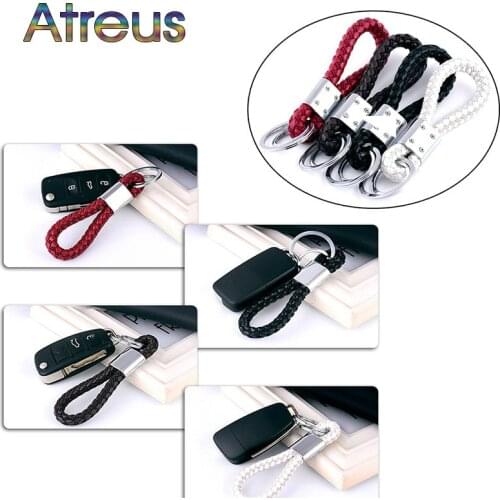 1pcs Car-styling PU key ring keychain chain for VW Polo Jetta Toyota Corolla Mercedes W203 Saab Renault Dacia Duster Accessories