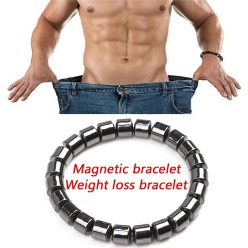 1Pc Black Bone Beads Magnetic Therapy Bracelet Bio Elements Energy Germanium Bracelets Bangles Health Fashion Jewelry