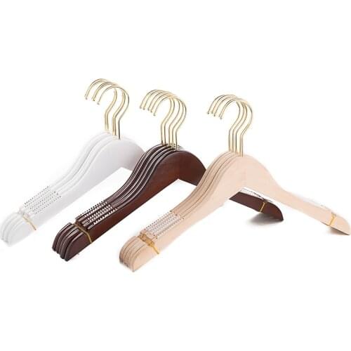 10 pcs/lot Solid Wood Clothes Hangers Special for Clothing Stores Non-slip Shoulder Seamless Wooden Hanger for Coat Suit Pants