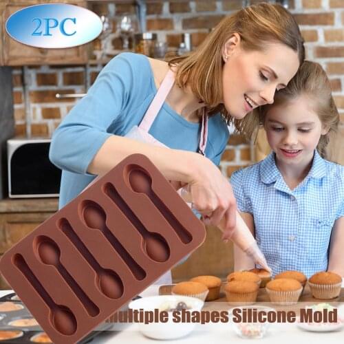 2pc Silicone Spoon Baking Mold Chocolate Candy Jelly Diy Baking Tool Non-Stick Cake Mold Jelly&Candy Mold Kitchen Cake Mould