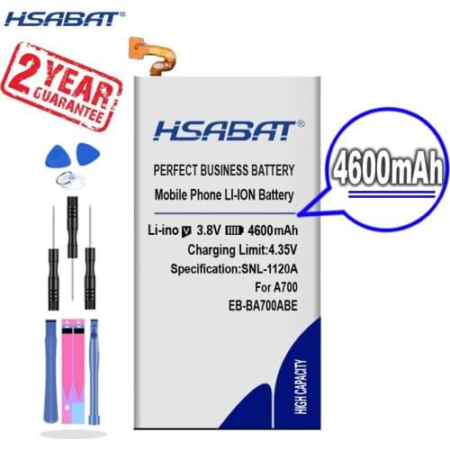 HSABAT EB-BA700ABE 4600mAh for Samsung Galaxy A7 2015 A700 A700FD A700S A700L A700F A700H A700K A700X A700YD A7000 A7009 Battery