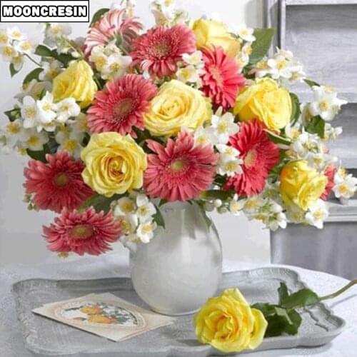 5D Diy Diamond Painting Flower Rose Diamond Embroidery Full Square Drill Needlework Diy Craft Rhinestone Mosaic Kit Decoration