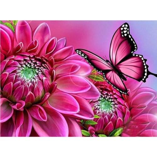 Butterfly diamond painting full peony flowers rhinestone embroidery picture mosaic sticker diamond tapestry poster wall paper