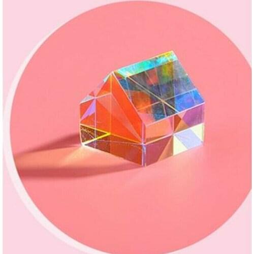 Aurora Cabin Light Cube Prism K9 Optical Crystal Glass Six-sided Three-dimensional Cutting Multi-faceted Refraction Gift
