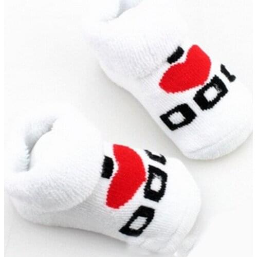 Baby Socks Rubber slip-resistant Floor Socks Love Dad Love Mum 100% Cotton Cartoon Kids Toddler Infant Newborn Baby Socks