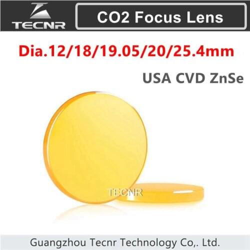 USA ZnSe Focus Lens Dia. 12 - 25.4mm FL 50.8 63.5 101.6 127mm 1.5 - 5" for CO2 Laser Engraving Cutter