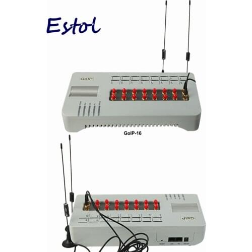 Original DBL 16 SIM Cards GOIP16 Quad band sms VOIP GSM Gateway 16 Channels GOIP 16 sim bank GOIP-16 long antenna Routes