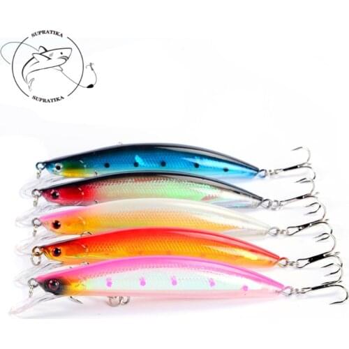 Minnow Artificial Plastic Hard Bait 5Colors 13g/11.5cm Swim bait 3D Eyes 4# With Sharp Treble Hook Fishing Equipment
