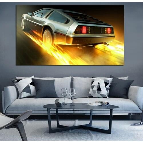 Canvas Painting Back To The Future Classic Cool Car Vintage Poster and Prints Wall Art Pictures for Living Room Home Decor