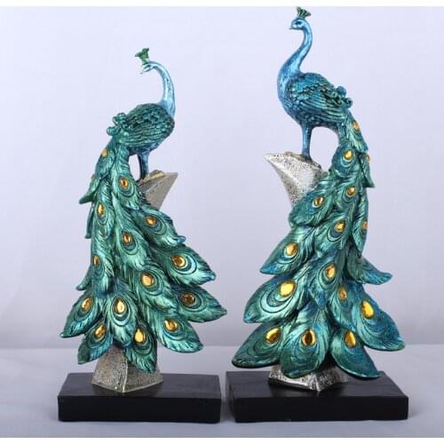 Creative Resin Crafts Fashion Golden Peacock Decorations Home Decoration Business Gifts garden decoration