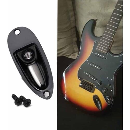 Boat Style Guitar Jack Plate 6.35mm Guitar Pickup 1/4" Output Input Jack Plug Socket for Fender Strat Guitar