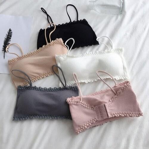 Cute Girls Women Tube Top Sexy Crop Tops Bra Push Up Lingerie Fitness Bra Camis Bralette Seamless Sport Solid Underwear with pad