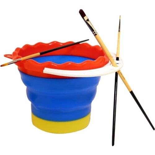 Multi-Function Folding Rubber Paint Brush Washer Box Easy Cleaning Drying For Acrylic Watercolor Painting Washing Bucket 03198