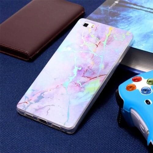 Fashion Color plated marble Phone Case For Huawei p8 lite Case Cover For Huawei p 8 lite Case Soft TPU 360 Protection Phone Bag