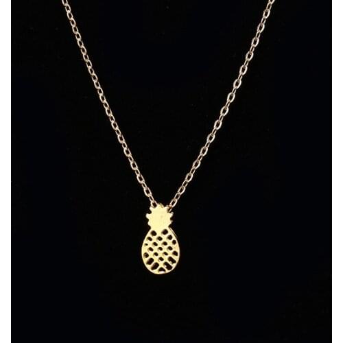 Fashion Cute Fruit Plant Dainty Pineapple Pendant Necklace Women Girls Femme Party Gifts Charm Jewelry Choker Collier Wholesale