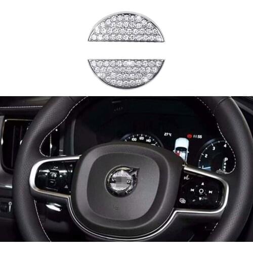 Crystal Diamond Steering Wheel Bling Emblem Sticker for Volvo S60 V60 XC60 S90 V90 XC90 XC40 V40 S80 2015-2020