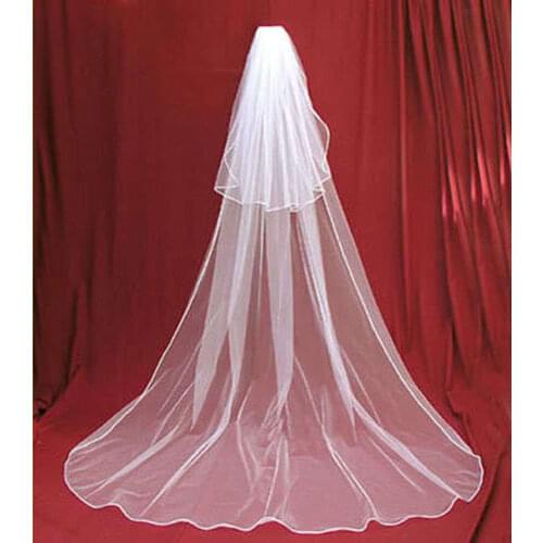New 2T white Ivory Long Wedding Bridal Veil Chapel Length With Comb in Stock