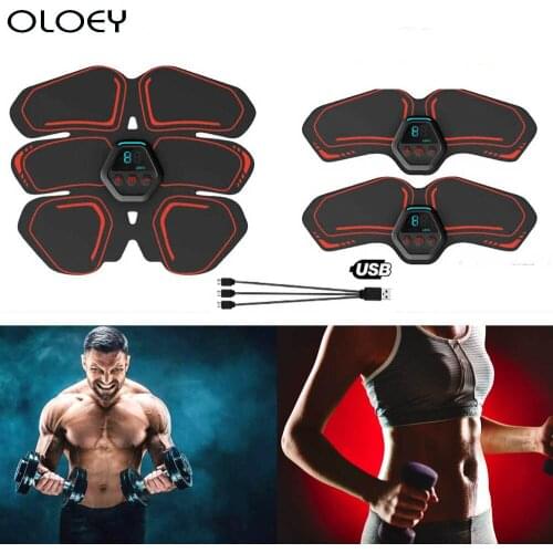 New Rechargeable Abs Stimulator Muscle Toner EMS Abdominal Muscle Trainer Electrostimulation Fitness Massager Fitness Equipment