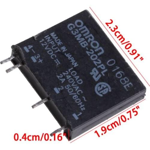 New Solid State Relay G3MB-202PL DC-AC PCB SSR In 12V DC Out 240V AC 2A