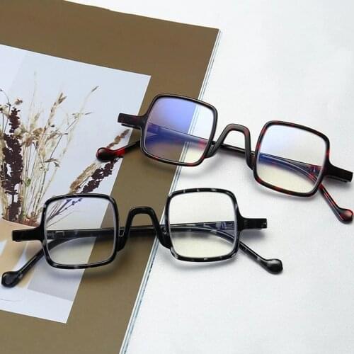 Retro Rectangle Reading Glasses Men Women Anti Blue Light Presbyopic Glasses Anti UV Full Frame Diopter