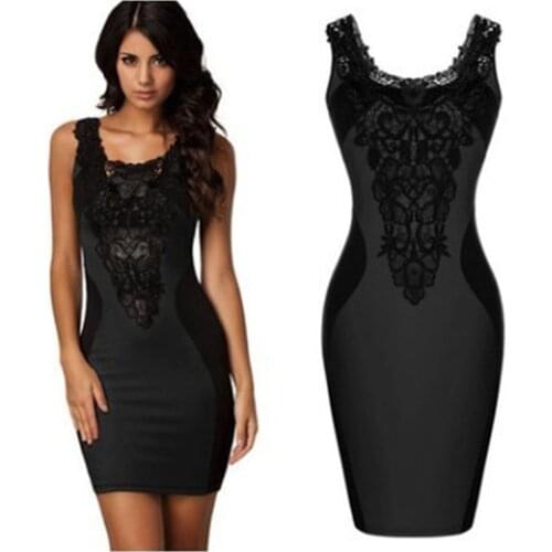 Clearance Sale Sexy Mini Dresses Bodycon Skinny Club Party Sleeveless Dress Women Female High Waist Summer Black Dress
