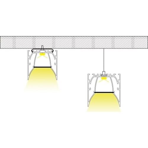 Heat Sink Suspended pendant Aluminum Profile with Driver built in for Up and Down Led Lighting