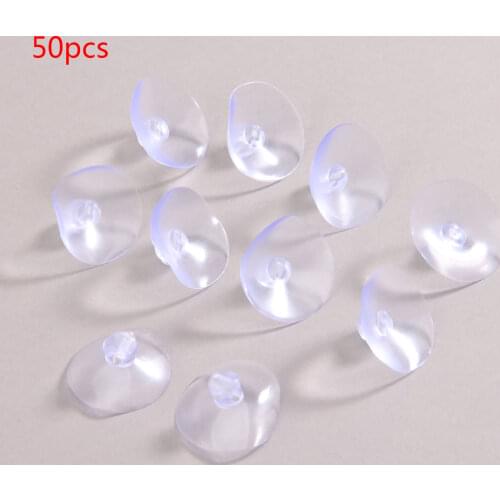 50Pcs Clear Sucker Suction Cups Mushroom Sucker Pads Hook Hanger For Window Kitchen Bathroom Doll Toy Fridge Car Glass 25mm
