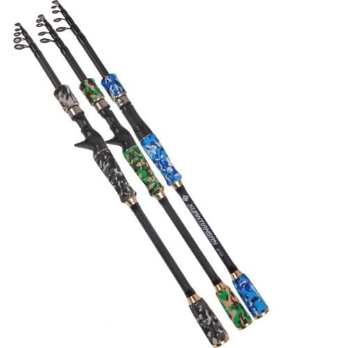 Telescopic lure rod 1.8/2.1/2.4/2.7 m Casting/ Spinning short section carrying fishing rod Camouflage carbon rod