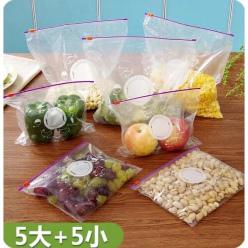 Zipper Thickening Compact Bags Food Ziplock Bag 10 Pcs/Lot Sealed Food Storage Bags