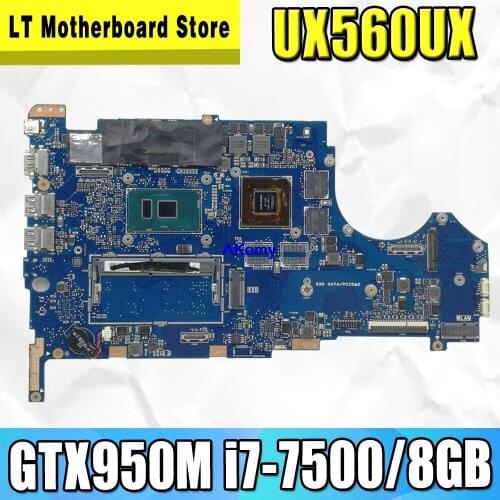 UX560UX Motherboard i7-7500 GTX950M 2GB 8GB RAM For Asus Q524U Q524UQ UX560U UX560UB UX560UX Laptop mainboard Q524UQ Mainboard