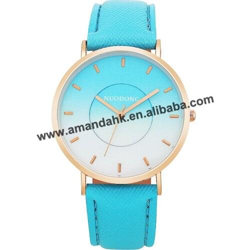 High Leather Multicolor Women Quartz Watch Two Color Strap Watches Lady Dress Wrist Watches Creative Women Dress Watches