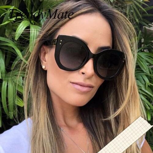 TrendyMate Brand Design Women Cat Eye Sunglasses Female Retro Style Fashion Glasses Shades UV400 Oculos De Sol Feminino1411T