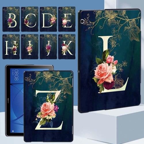 Flower Letter Series Tablet Hard Shell Case for Huawei MediaPad T3 10 9.6 Inch Tablet Durable Protective Case