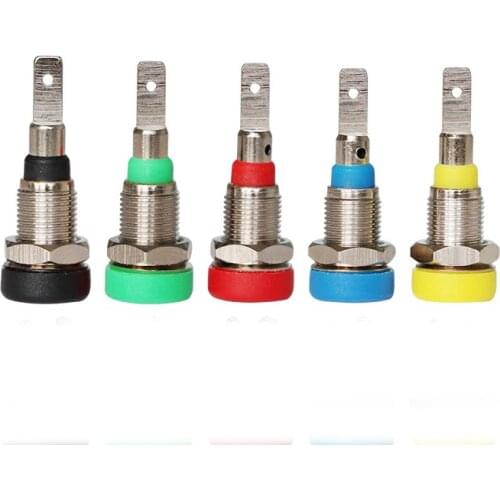 10A panel opening 6mm terminal post pure copper insulated hexagon nut hole socket test socket 2mm banana socket