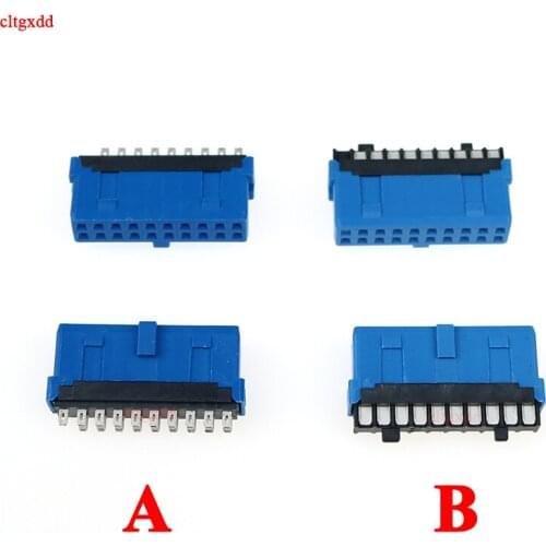 Cltgxdd 10PCS DIY USB 3.0 19P 20P male connector Welding line type socket USB 3.0 19 pin 20 pin Chassis data line interface