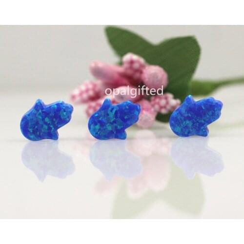 2pcs/lot)Free Shipping Dark Blue 8*10mm Tiny Synthetic Fire Opal Hamsa Hand Opal Stone With Factory Price for fashion necklace