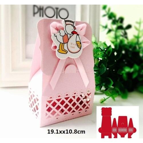 3D Gift Box Metal Cutting Dies Stitched DIY Scrapbooking Stamps Craft Embossing Die Cut Making Stencil Template