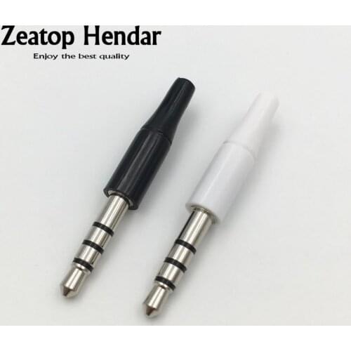 4Pcs Long 3.5mm 4 Pole Male Headset Jack 3.5 Audio Plug Adaptor for Earphone DIY Soldering Connector 17mm