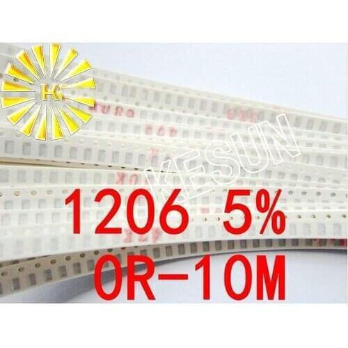 40valuesX50pcs=2000pcs 1206 SMD Resistor Kit Assorted Kit 0R-10M ohm 5% Sample Kit Sample bag Fuse