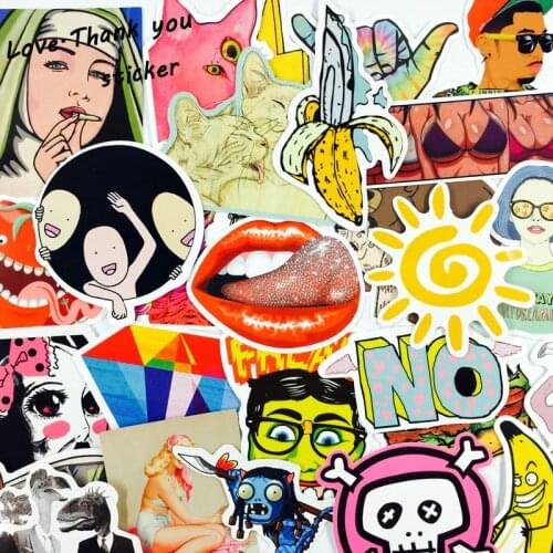 5000pcs Stickers Mix Style Funny Cartoon Decal Fridge Doodle Snowboard Luggage Decor Jdm Brand Car Bike Toys DHL/UPS/SHUNFENG