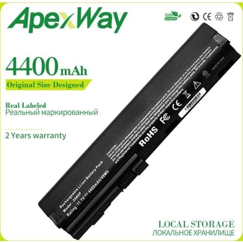 Apexway 4400 mAh laptop battery for HP 632015-542 632016-542 632417-001 HSTNN-UB2L QK644AA SX06XL for EliteBook 2560p 2570