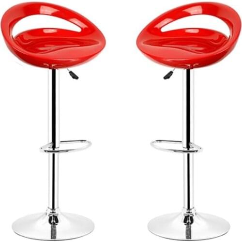 Hot Sale 2pcs/pair Bar Chairs Adjustable Gas Lift Bar Stools ABS Stoving Varnish Seat Face Green Modern Living Room Chairs HWC