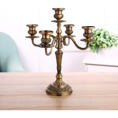 Bronze Candelabra Metal 5-arms/3 arms Candle Holders home Wedding Decoration Candlesticks Event Candle Stand Table Centerpiece